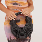 Fiora | Women's Rope Knot Handbag Roomy Lightweight Day Night Crossbody Shoulder Bag-Handbag-Black-Camoufit