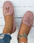 Noa | Tassel Stitch Slip-On Loafers Women Classic Comfort Fit-Women's Loafers-Grey-4-Camoufit