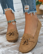 Noa | Tassel Stitch Slip-On Loafers Women Classic Comfort Fit-Women's Loafers-Brown-4-Camoufit