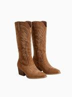 Luna Wild Spirit Embroidered Western Boots – Pointed Toe Statement Style-Women's Cowboy Boots-Brown-4-Camoufit