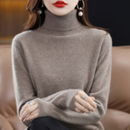Althea Women's Turtleneck Sweater – Soft Elegant Winter Style-Women's Turtleneck Sweater-Dark brown-S-Camoufit