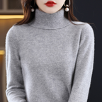 Althea Women's Turtleneck Sweater – Soft Elegant Winter Style-Women's Turtleneck Sweater-Gray-S-Camoufit