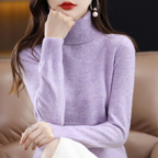 Althea Women's Turtleneck Sweater – Soft Elegant Winter Style-Women's Turtleneck Sweater-Light violet-S-Camoufit