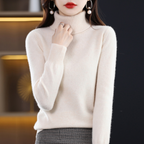 Althea Women's Turtleneck Sweater – Soft Elegant Winter Style-Women's Turtleneck Sweater-Cream-S-Camoufit