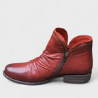Damaris | Women's Side Zip Ankle Boots - Low Block Heel Casual Booties