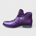 Damaris | Women's Side Zip Ankle Boots - Low Block Heel Casual Booties