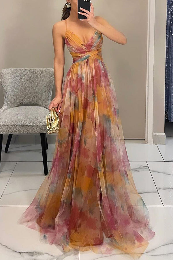 Women's Floral Maxi Dress – Effortless Elegance Summer Style-Summer Dress-Orange-S-