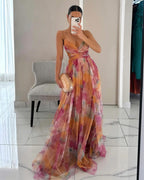 Women's Floral Maxi Dress – Effortless Elegance Summer Style-Summer Dress-Orange-S-