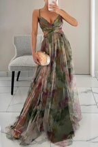 Women's Floral Maxi Dress – Effortless Elegance Summer Style-Summer Dress-Green-S-