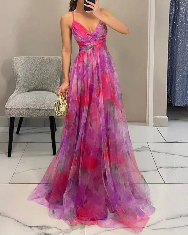 Women's Floral Maxi Dress – Effortless Elegance Summer Style-Summer Dress-Pink-S-