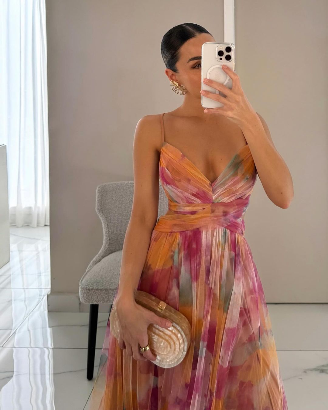 Women's Floral Maxi Dress – Effortless Elegance Summer Style-Summer Dress-Orange-S-
