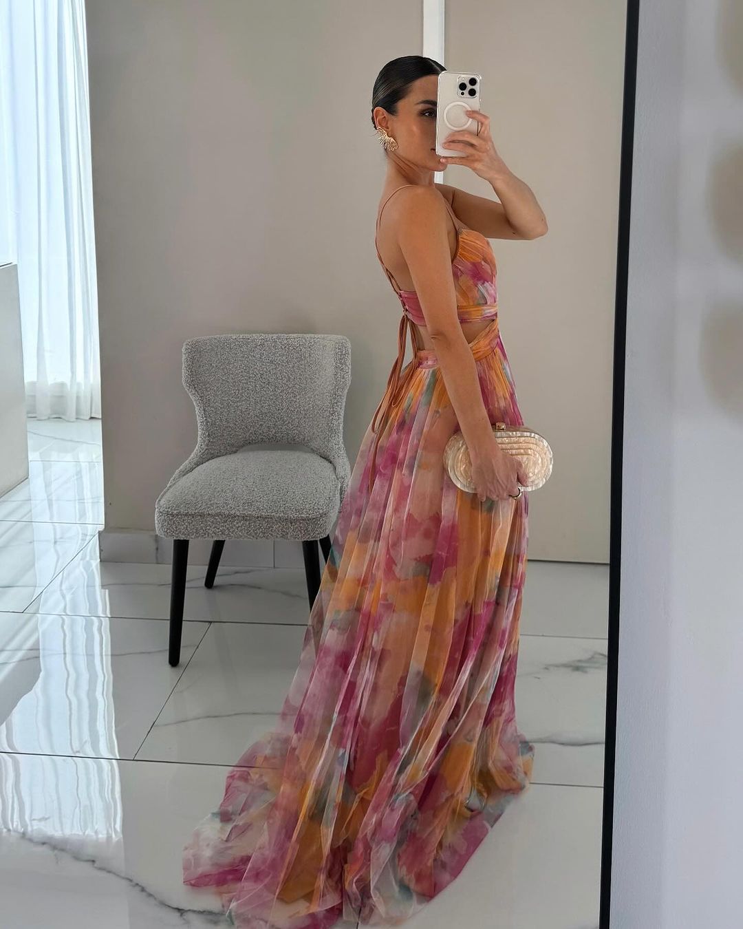 Women's Floral Maxi Dress – Effortless Elegance Summer Style-Summer Dress-Orange-S-
