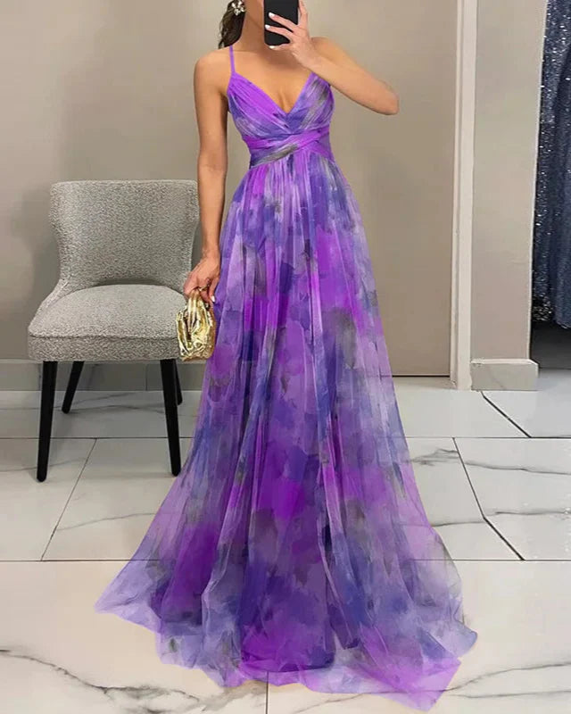 Women's Floral Maxi Dress – Effortless Elegance Summer Style-Summer Dress-Violet-S-