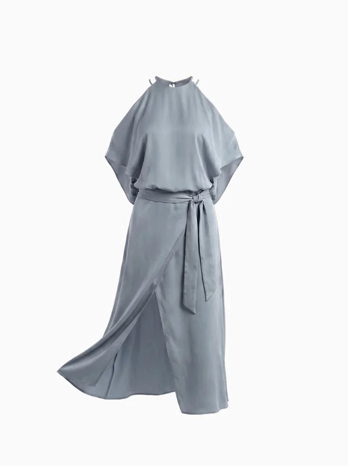 Madonna Women's Modern Dress with Shoulder Cutouts-Summer Dress-White-XS-Camoufit