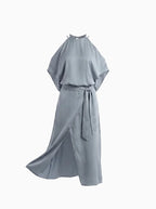 Madonna Women's Modern Dress with Shoulder Cutouts-Summer Dress-White-XS-Camoufit