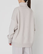 Yavina | Women's Oversized Roll Neck Skivvy Jumper Drop Shoulder Ribbed Knit Cosy Pullover-Women's Sweater-White-S-