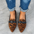Naurelle | Suede Loafers for Women – Cushioned Slip-On Comfort Fit-Women's Loafers-Leopard-4-Camoufit
