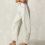 Roséa | Wide Leg Jeans for Women – Washed Denim Cropped Fit-Women's Jeans-Taupe Gray-S-Camoufit