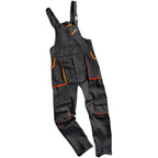 Caldor | Men's Cargo Bib Overalls with Zipper Pockets Adjustable Straps Workwear Dungarees-Men's Overalls-Black-S-