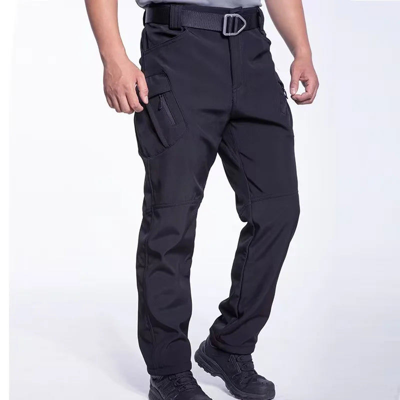 Mens Waterproof Fleece Lined Tactical Cargo Pants Outdoor Hiking Trousers-Tactical Cargo Pants-CAMOUFIT-Green-S-Camoufit