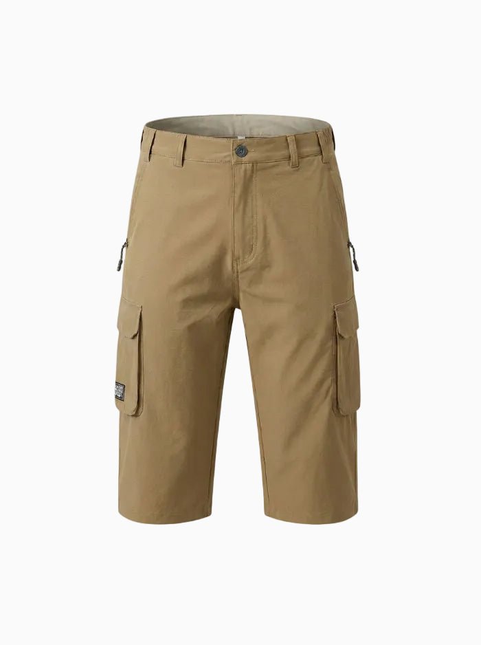 Men’s Lightweight Quick-Dry Stretch Cargo Shorts-Cargo Shorts-CAMOUFIT-Khaki-M-Camoufit