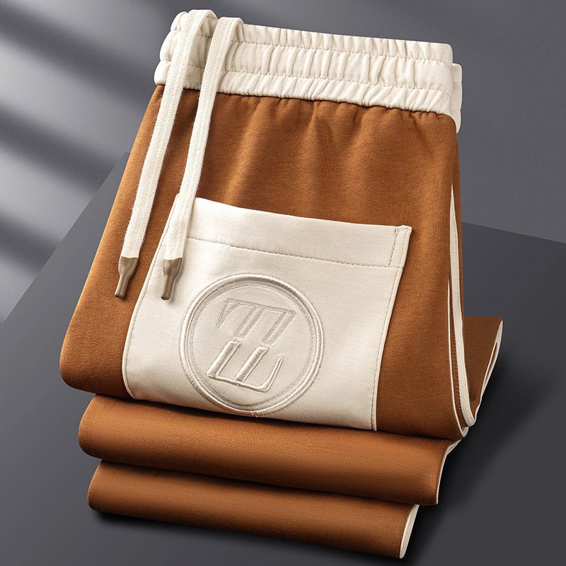 Men's Tracksuit Set – Zip Jacket Side Stripe Jogger Fit-Men's Tracksuit-Chestnut Brown-XS-