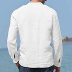 Adrian Men's Long Sleeve Shirt Cotton Blend-Men's Long Sleeve Shirt-CAMOUFIT-White-M-Camoufit