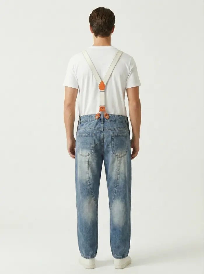 Men's Classic Workwear Denim Overalls-Jumpsuits & Overalls-CAMOUFIT-Light Blue-S-Camoufit