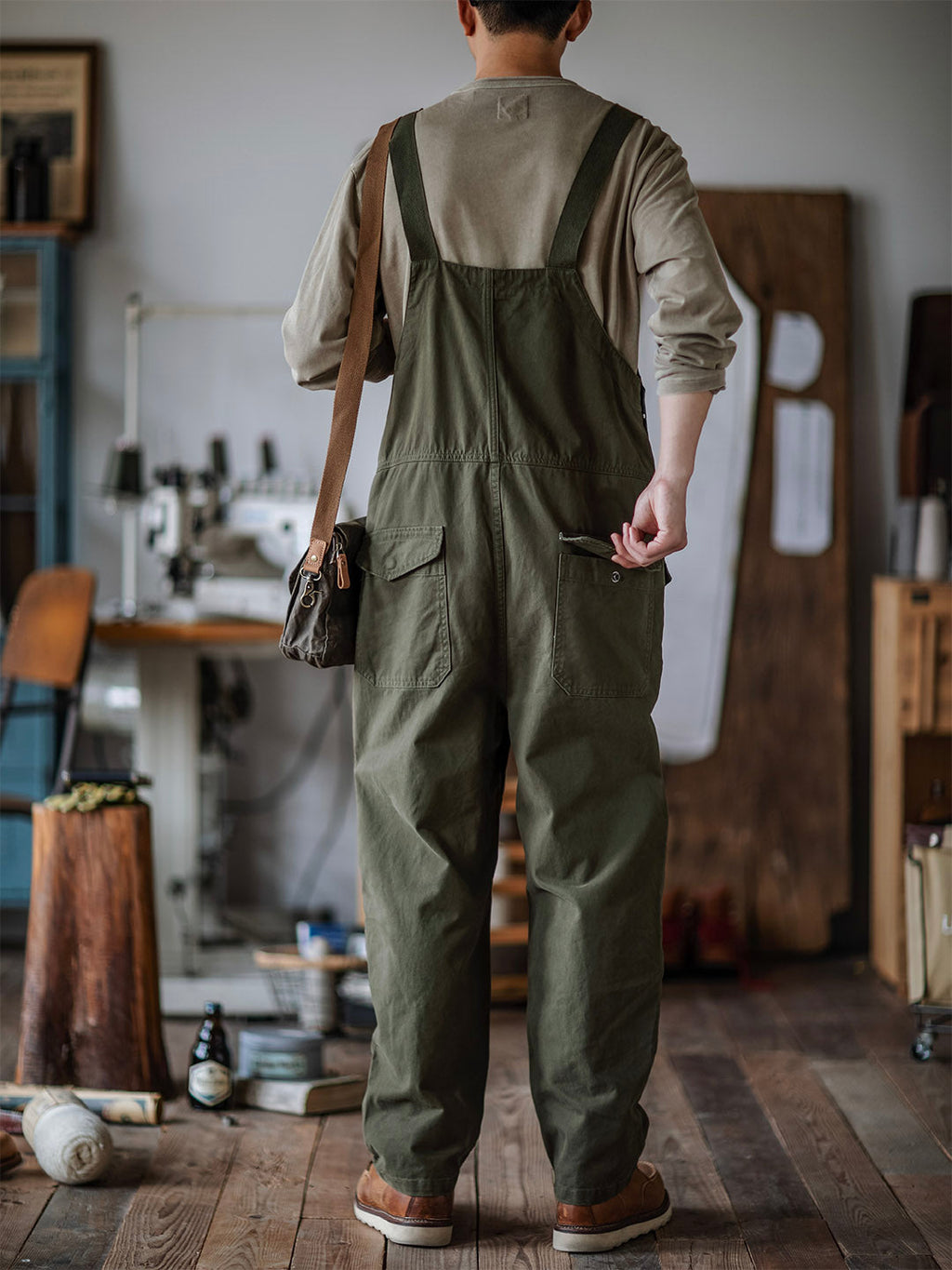 Men's Denim Overalls Heavyweight Cotton Relaxed Fit 2