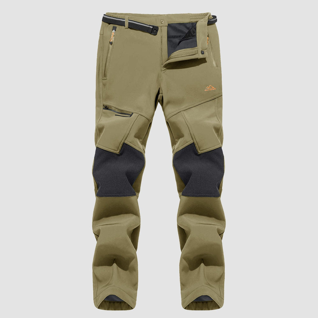 Arden Men's Fleece-Lined Ski Pants-Men's Fleece Lined Pants-CAMOUFIT-Khaki-30-Camoufit