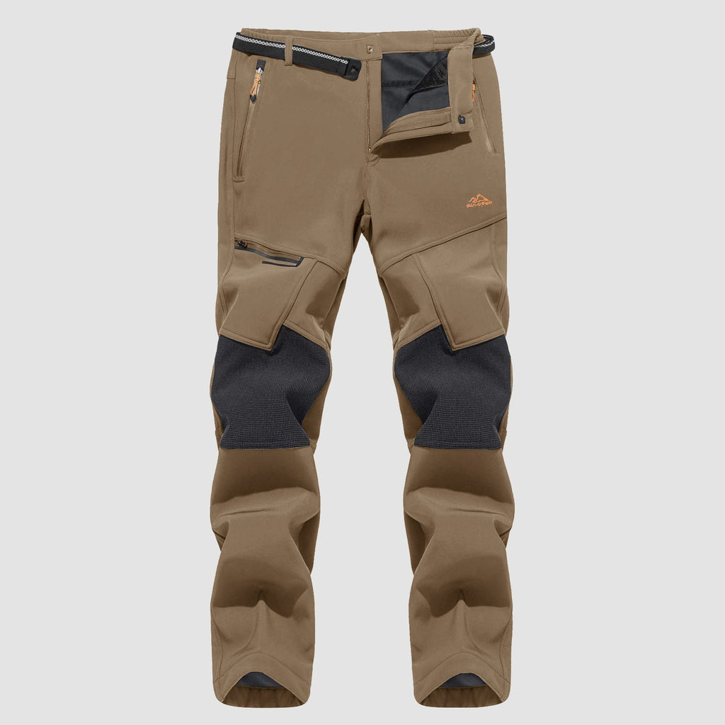 Arden Men's Fleece-Lined Ski Pants-Men's Fleece Lined Pants-CAMOUFIT-Brown-30-Camoufit