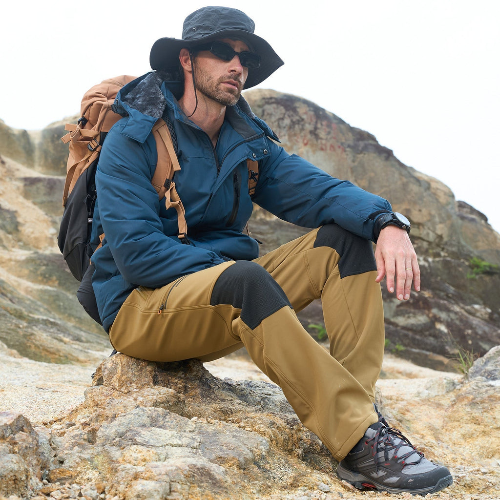 Arden Men's Fleece-Lined Ski Pants-Men's Fleece Lined Pants-CAMOUFIT-Brown-30-Camoufit