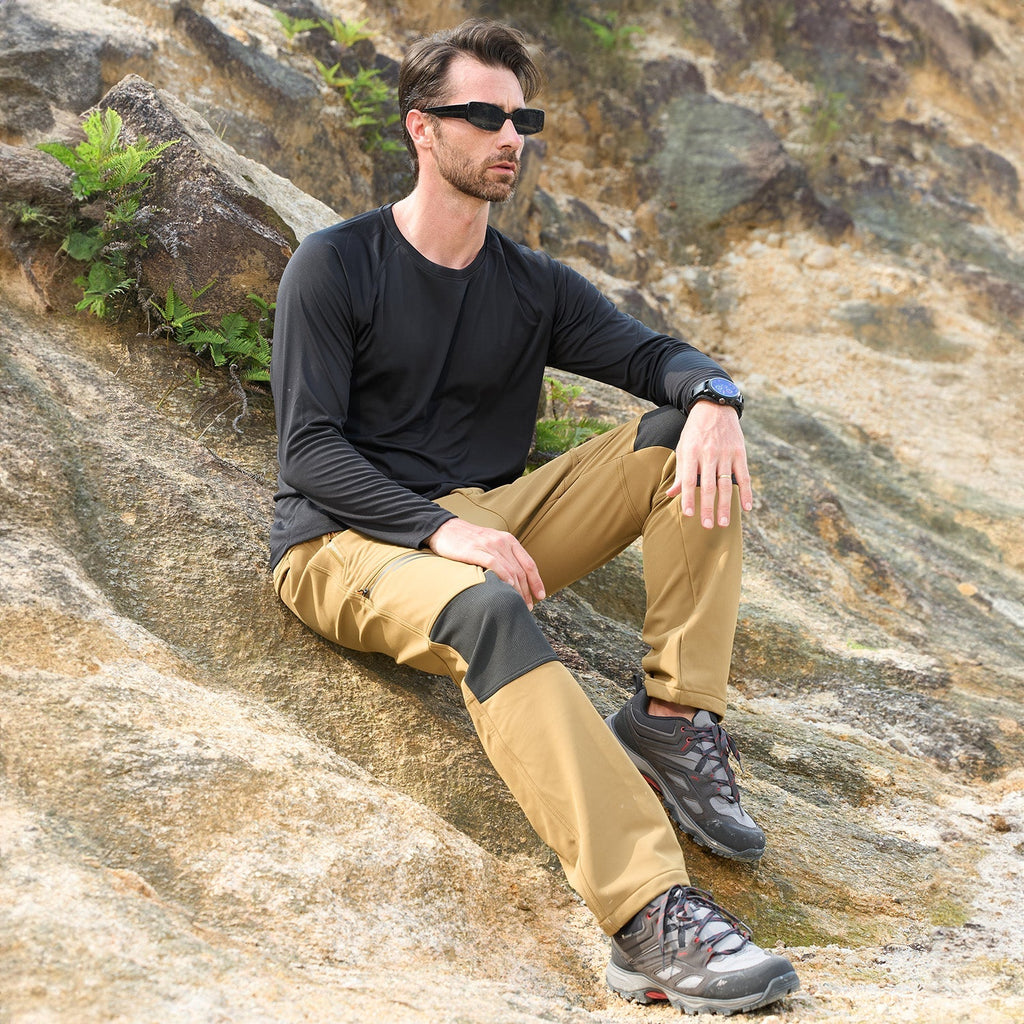 Arden Men's Fleece-Lined Ski Pants-Men's Fleece Lined Pants-CAMOUFIT-Brown-30-Camoufit