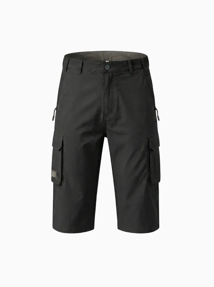 Men’s Lightweight Quick-Dry Stretch Cargo Shorts-Cargo Shorts-CAMOUFIT-Black-M-Camoufit