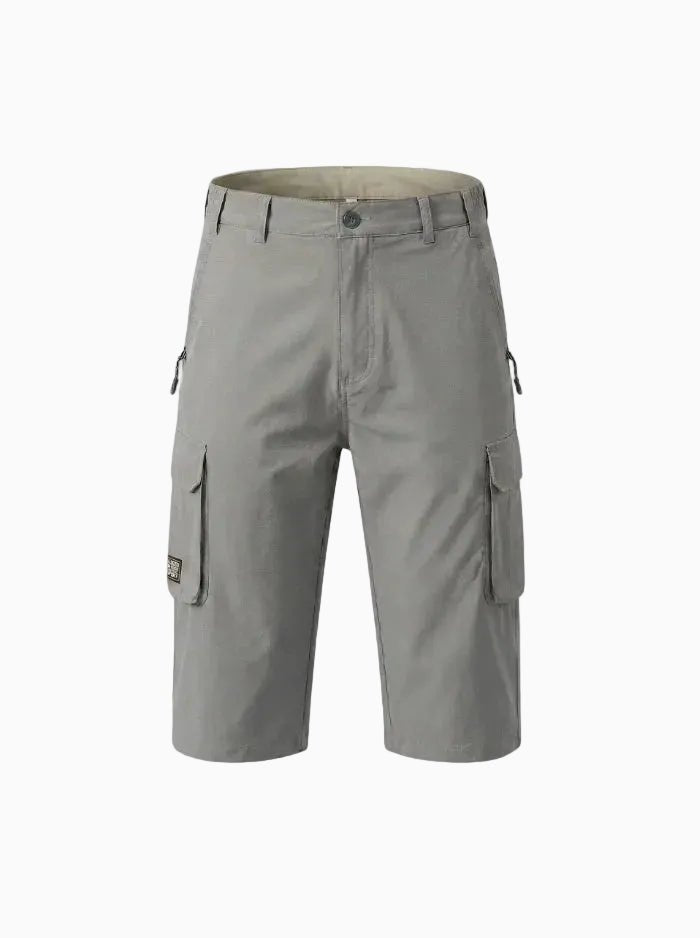 Men’s Lightweight Quick-Dry Stretch Cargo Shorts-Cargo Shorts-CAMOUFIT-Light Grey-M-Camoufit