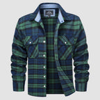 Ethan Men's Classic Cotton Plaid Flannel Shirt-Men's Flannel Jacket-CAMOUFIT-Green-S-Camoufit