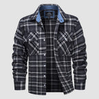 Ethan Men's Classic Cotton Plaid Flannel Shirt-Men's Flannel Jacket-CAMOUFIT-Dark Gray-S-Camoufit