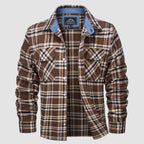 Ethan Men's Classic Cotton Plaid Flannel Shirt-Men's Flannel Jacket-CAMOUFIT-Brown-S-Camoufit
