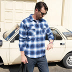 Ethan Men's Classic Cotton Plaid Flannel Shirt-Men's Flannel Jacket-CAMOUFIT-Blue White-S-Camoufit