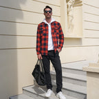 Ethan Men's Classic Cotton Plaid Flannel Shirt-Men's Flannel Jacket-CAMOUFIT-Blue White-S-Camoufit