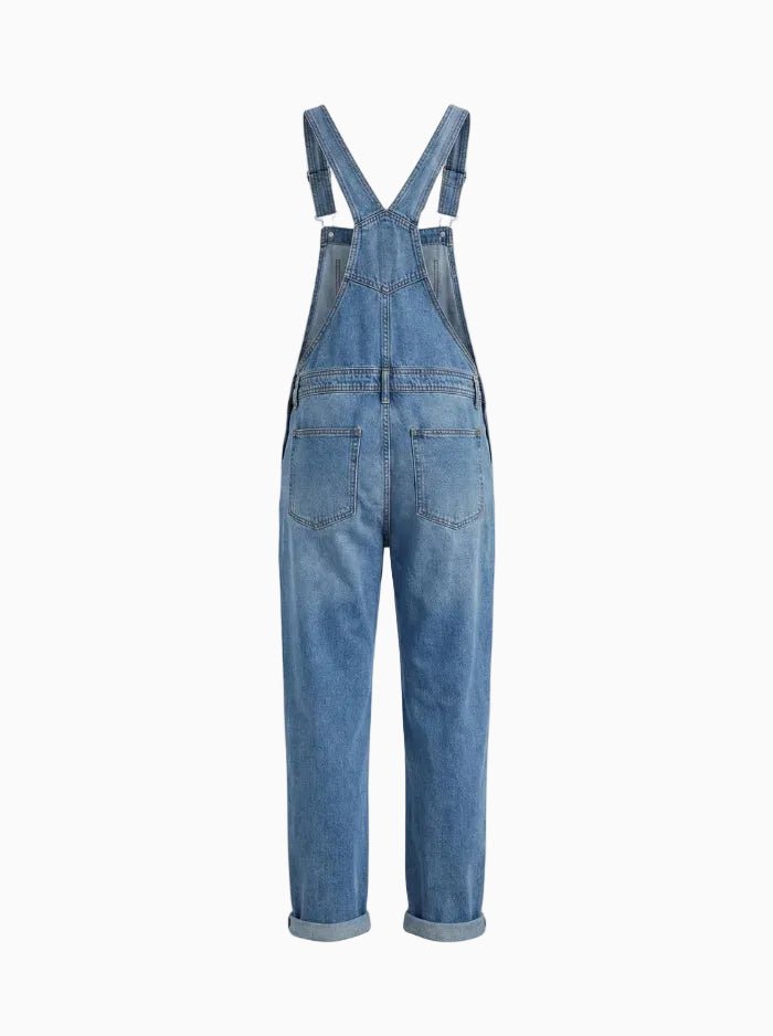 Men's Medium Wash Denim Bib Overalls-Jumpsuits & Overalls-CAMOUFIT-Medium Blue-S(Jeans 28)-Camoufit