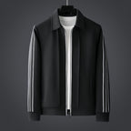 Men's Track Set – Athletic Stripe Flexible Comfort Fit-Men's Tracksuit-Black-M-