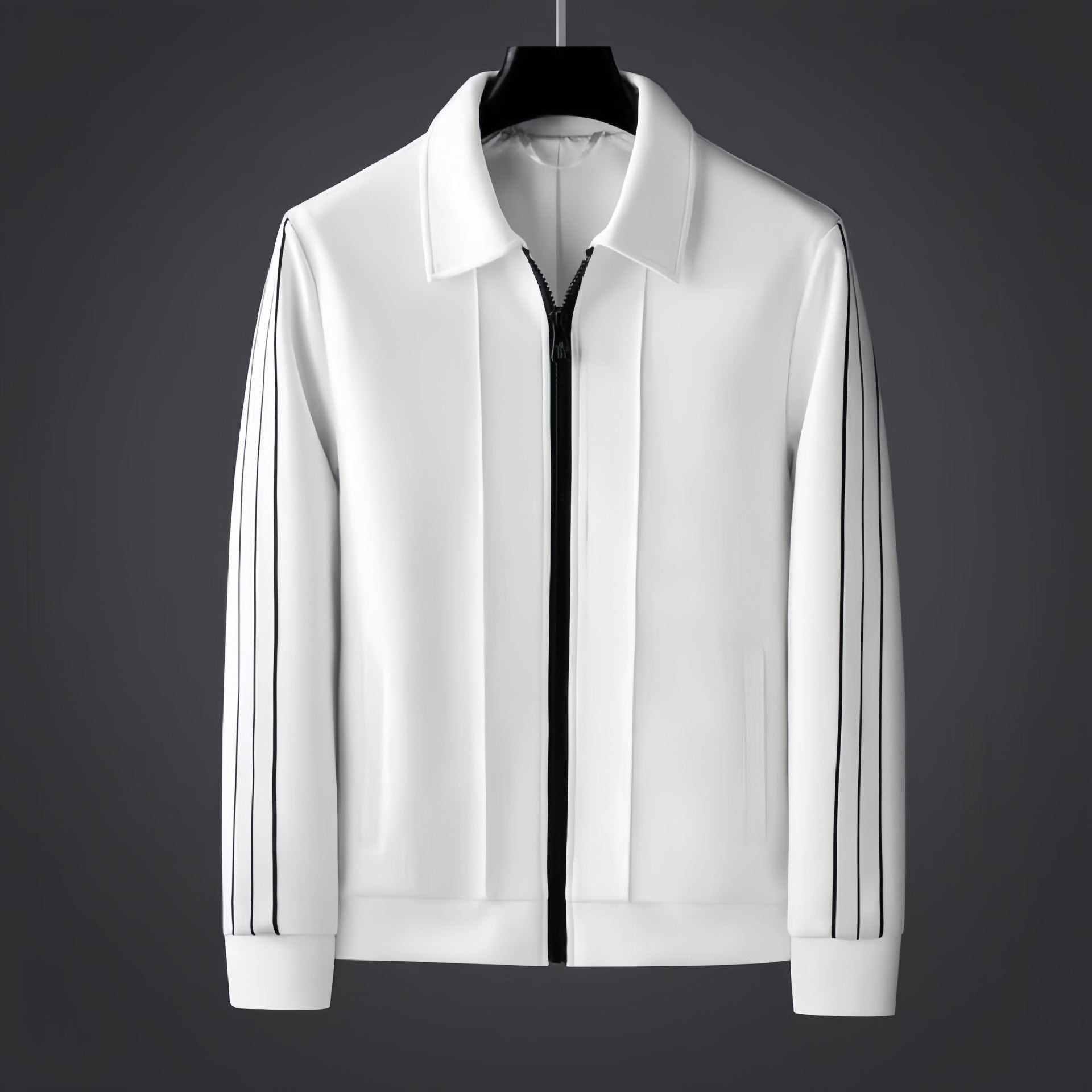 Men's Track Set – Athletic Stripe Flexible Comfort Fit-Men's Tracksuit-White-M-