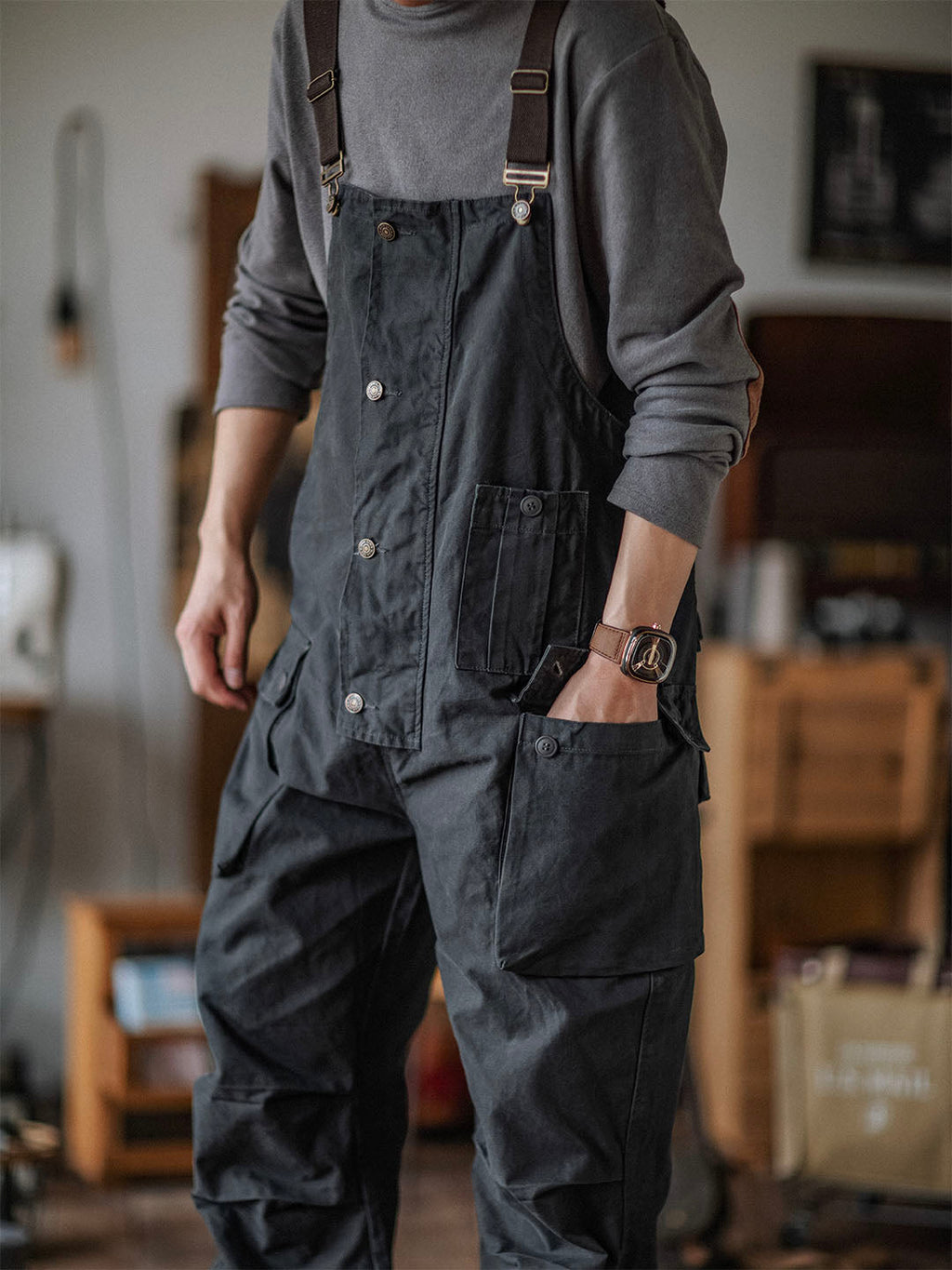 Men's Overalls Canvas Durable Utility Workwear 4