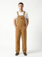 Men's Overalls Cotton Canvas Slim Fit with Pockets-Men's Overalls-CAMOUFIT-Khaki-S-Camoufit