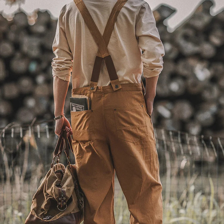Men's Overalls Cotton Canvas Slim Fit with Pockets 3