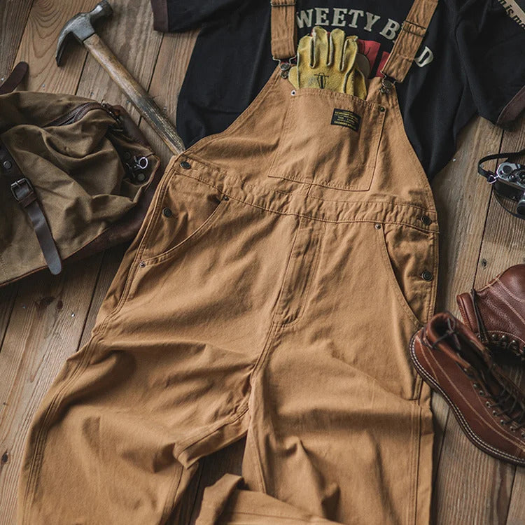 Men's Overalls Cotton Canvas Slim Fit with Pockets 4