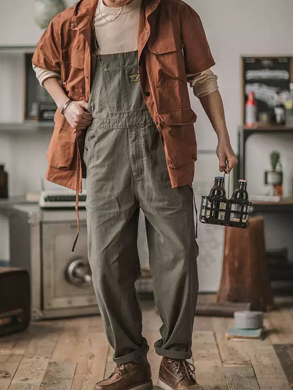 Men's Overalls Cotton Canvas Slim Fit with Pockets 8