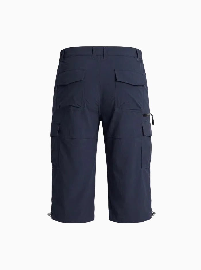 Men’s Quick-Dry Ripstop 3/4 Capri Cargo Shorts-Cargo Shorts-CAMOUFIT-Navy-M-Camoufit