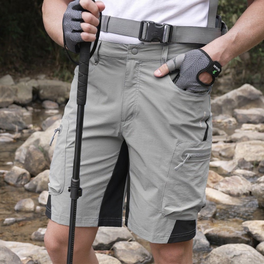 Men’s Ripstop Quick-Dry Cargo Shorts-Cargo Shorts-CAMOUFIT-Light Grey-M-Camoufit
